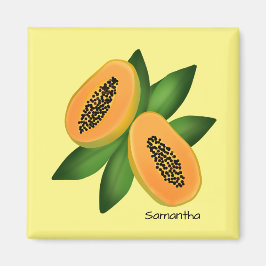 Papaya Fruit Wrapping Papper Magnet