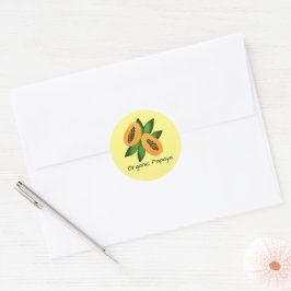 Papaya Fruit Wrapping Papper Runt Klistermärke