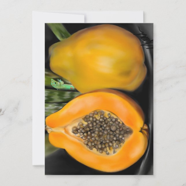 Papaya Gecko Inbjudningar (Framsida)