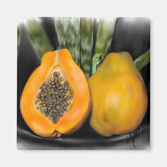 Papaya Gecko Magnet (Framsidan)