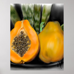 Papaya Gecko Poster