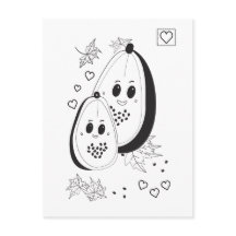 Papaya Kärlek Färgning Postkort