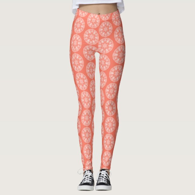 Papaya Mandala Leggings (Framsida)