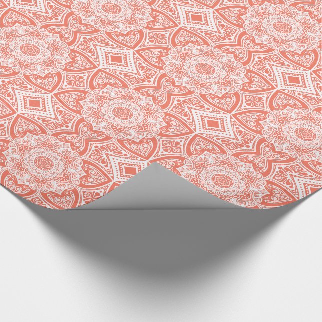 Papaya Mandala Presentpapper (Hörn)