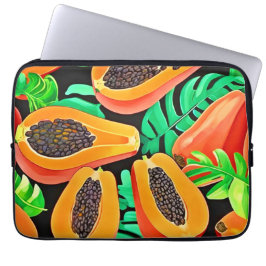 Papaya och Löv Fresh Mönster Laptop Fodral