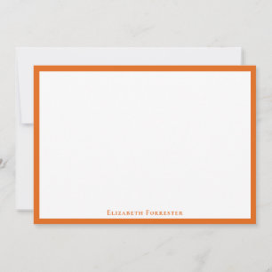 Papaya Orange Simple Minimalist Gräns Note Card Anteckningskort