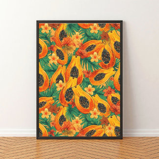 Papaya Paradis | Tropisk Akvarell Frukt Poster