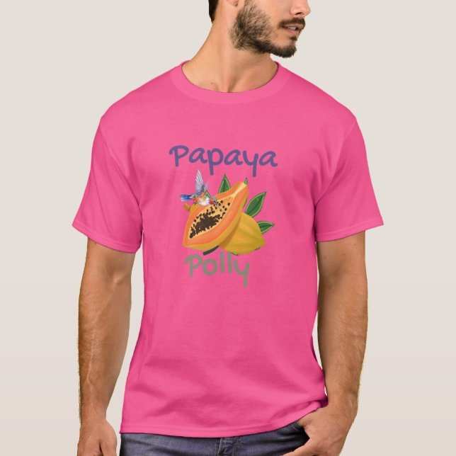 Papaya Polly-roligt med liten fågel T Shirt (Framsida)