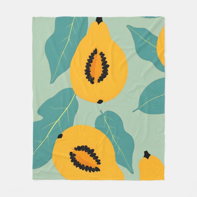 Papaya Study Fleecefilt (Framsidan)