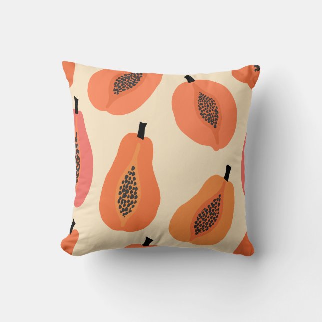 Papaya Sunset Hero & Black Seed Floral  Kudde (Framsida)