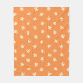 Papaya Sunset Vibrant Orange Blommig Mixer Fleecefilt
