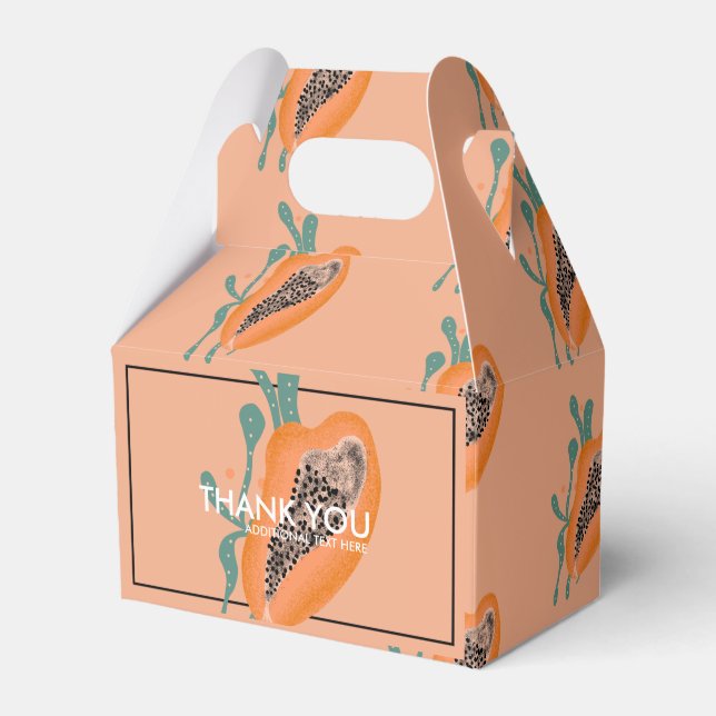 Papaya Tropisk Frukt Tack Bröllopsfest  Presentaskar (Framsidan Sidan)