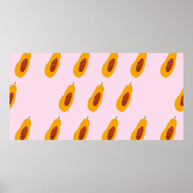 Papaya vintage Mönster Poster (Framsidan)