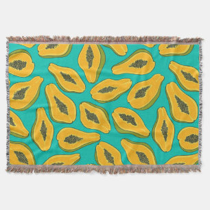 Papayasegment av turkos filt