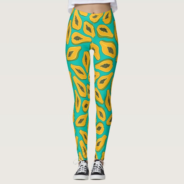 Papayasegment av turkos leggings (Framsida)