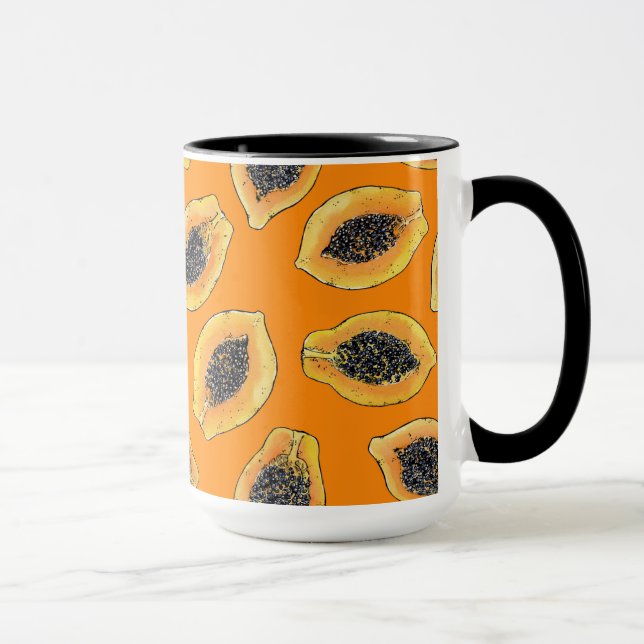 Papayasegment på orangen mugg (Höger)