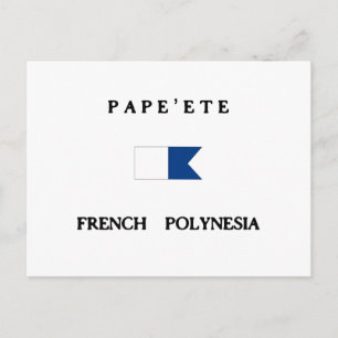 Pape Fransk Polynesia Alpha Dive Flagga Vykort