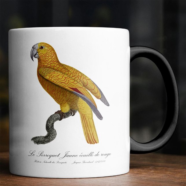 Papegoja av Paradiset av Kuba, Psittacus Paradisi Magisk Mugg (Le Perroquet Jaune ecaille de rouge. Color Morph Mug)