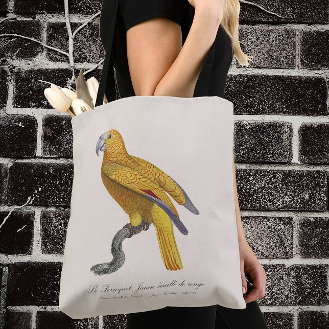 Papegoja av Paradiset av Kuba, Psittacus Paradisi Tygkasse (Le Perroquet Jaune ecaille de rouge. Tote Bag)