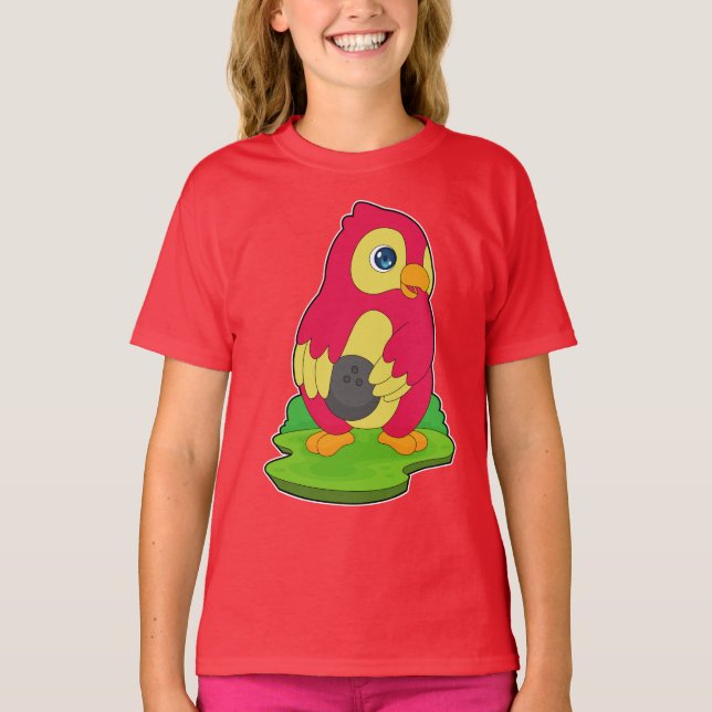 Papegoja Bowling Bowlingklot T Shirt (Framsida)
