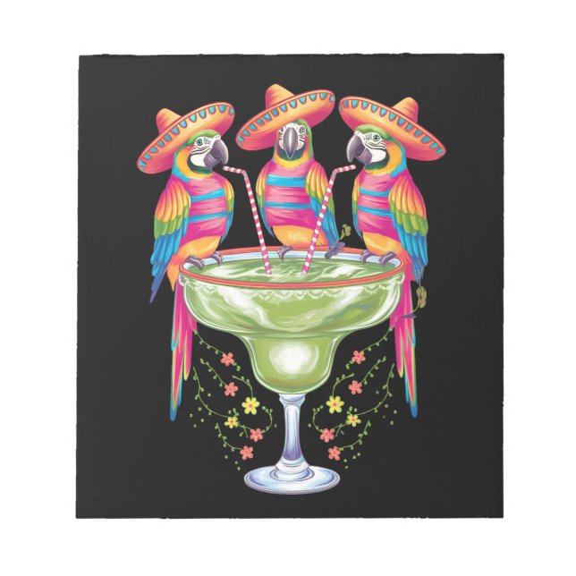 Papegoja Cinco De Mayo Rolig Drickande Mexikansk F Anteckningsblock (Framsida)