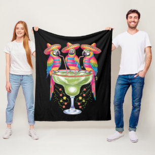Papegoja Cinco De Mayo Rolig Drickande Mexikansk F Fleecefilt