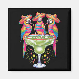 Papegoja Cinco De Mayo Rolig Drickande Mexikansk F Magnet