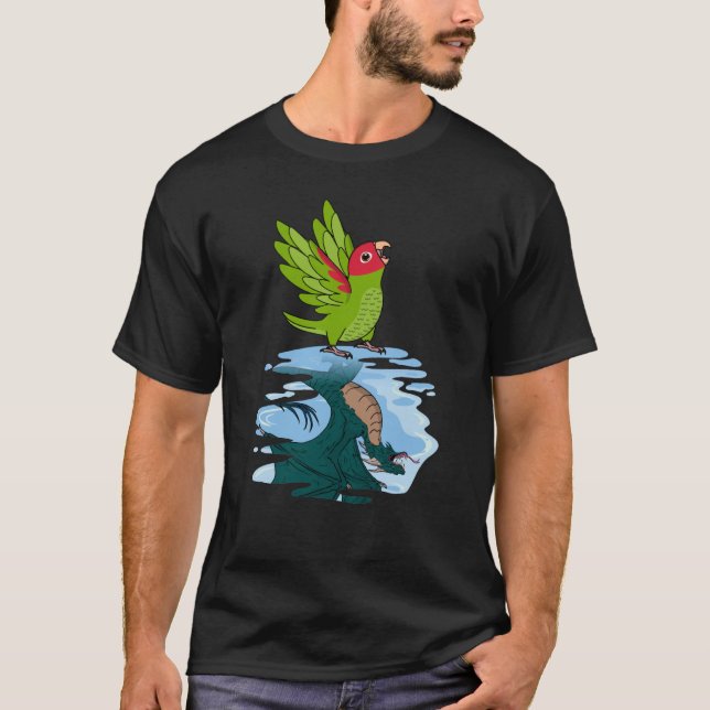 Papegoja & Drakreflektion I Körsbärshuvad conure T Shirt (Framsida)