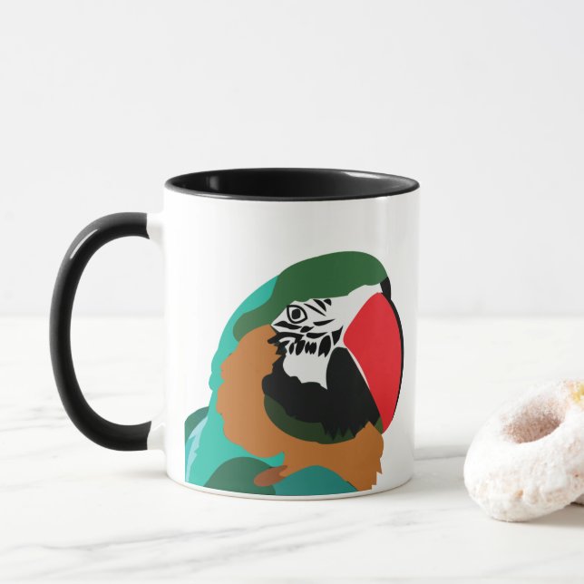 Papegoja Färgrik Fågel Mugg (Med munk)