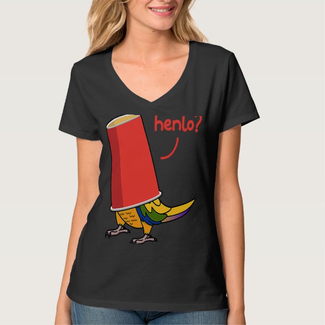 Papegoja i en kopp  Hej jag är solconure T Shirt (Framsida)