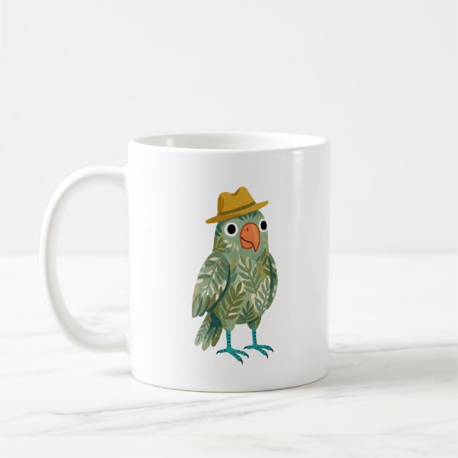 Papegoja i Fedora-mugg Kaffemugg (Vänster)