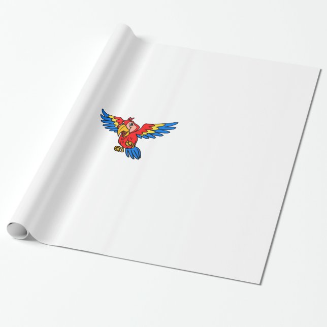 Papegoja Inpackningspapper Presentpapper (Utrullad)