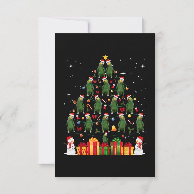 Papegoja Julgran Söt Xmas Present Älskare Ljus Kort (Framsida)