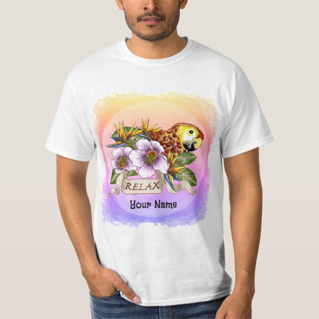 Papegoja koppla av  t shirt (Framsida)