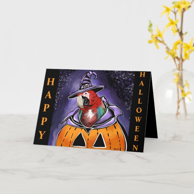 Papegoja Kort (Gul blomma)