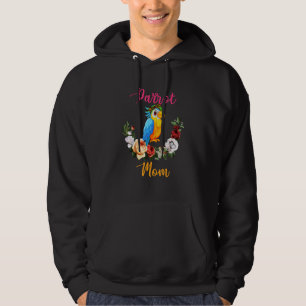 Papegoja Mamma Blommig Papegoja Fluga Kärlek Mors Hoodie