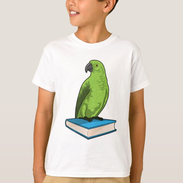 Papegoja med bok t shirt (Framsida)