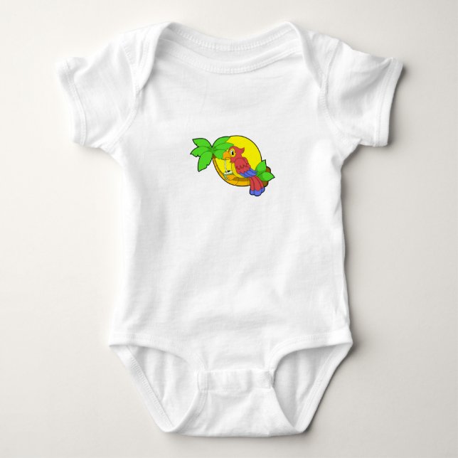 Papegoja med kokosnöt t shirt (Framsida)