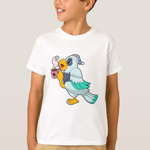 Papegoja med kopp kaffe t shirt