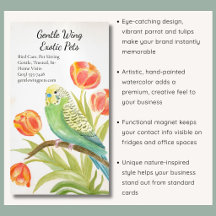 Papegoja med Tulpaner Exotiska Husdjur