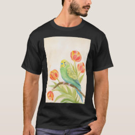 Papegoja med Tulpaner Exotiska Husdjur T Shirt