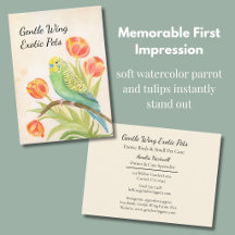 Papegoja med Tulpaner Exotiska Husdjur