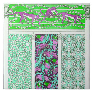 Papegoja- och apadjungel kakelplatta