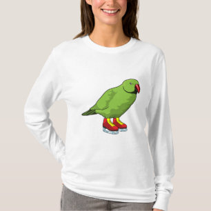 Papegoja på skridskoåkning med skridskor t shirt