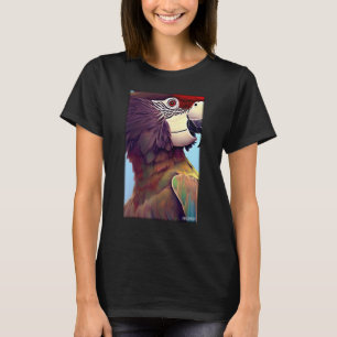 Papegoja Papegojor Fågel Fåglar Blå-Gul Ara Djur V T Shirt