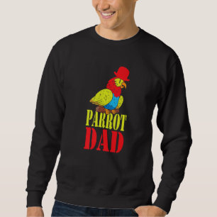 Papegoja Pappa Undulat Färgrik Söt Fågel Meme Lång Ärmad Tröja