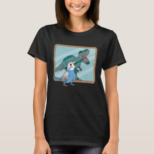 Papegoja & Rex Reflektion I Blå Budgie Undulat T Shirt