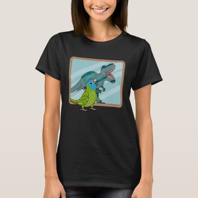 Papegoja & Rex Reflektion I Blåkronad Conure T Shirt (Framsida)