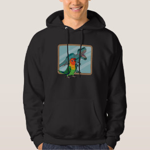 Papegoja & Rex-reflektion I Fischers Lovebird Hoodie