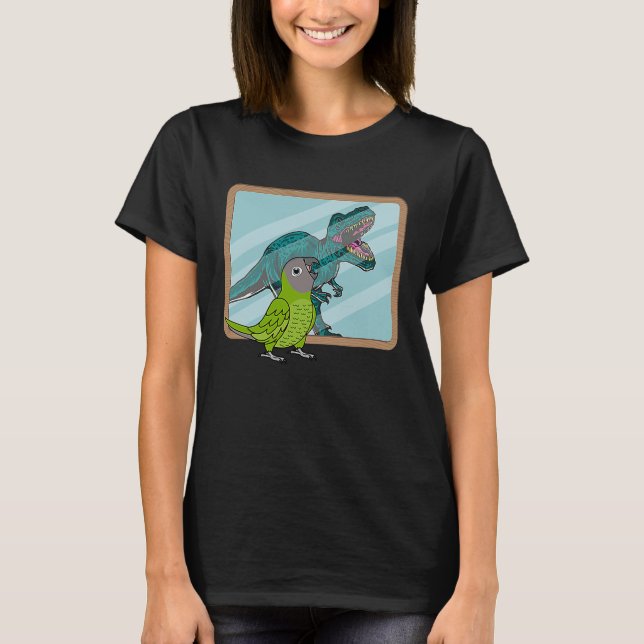 Papegoja & Rex Reflektion I Gråhuvad conure T Shirt (Framsida)